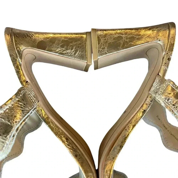 Dolce vita ILVA heels distressed gold leather slip on SZ 11 wedding bridal glam - Picture 10 of 13